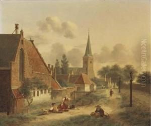 Figures By The City Wall Of Utrecht