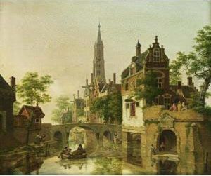 A View Of A Dutch Town by Jan Hendrik Verheijen