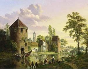A View Of The Walled City Of Utrecht With The Dom-tower In The Background