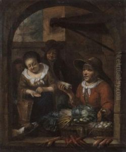 Gemuseverkauferin by Nicholas Verkolje