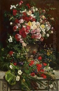 Hommage An Die Koniginder Blumen by Charles Verlat