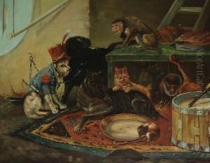 Circushonden En Apen by Charles Verlat