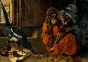 Singes Aux Noisettes by Charles Verlat