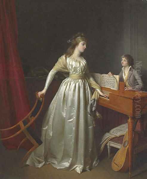 A lady at the clavichord - view 1