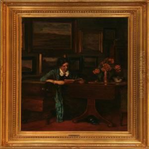 A Woman Reading In The Drawing Room