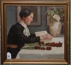 Lady Reading by Sophus Vermehren