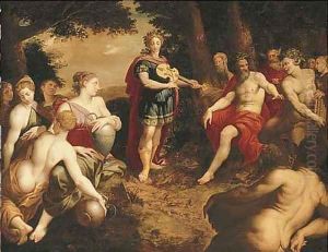 The Contest of Apollo and Pan by School Of Fontainebleau