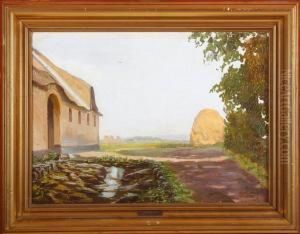 A Farm Exteriour by Sophus Vermehren