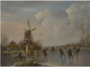 A Winter Landscape With Figures Skating