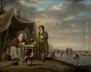Le Gouter Pres Des Patineurs by Andries Vermeulen