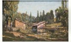 Lavoirs Au Bords De La Riviere by Francois Vernay