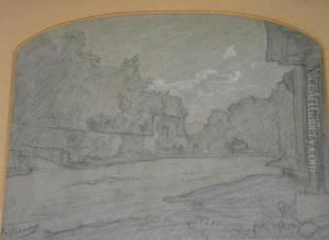 Vue Dune Rue De Village by Francois F.Miel, Dit Vernay