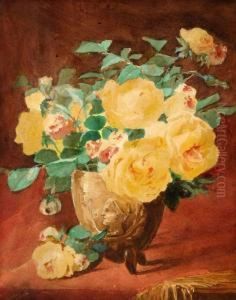 Still-life With A Vase Of Flowers by Frederick Arthur Verner