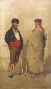 Spanish herdsmen conversing by Luigi Fabron