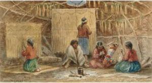 Round Wigwam Interior, On Rainy River, Ontario
