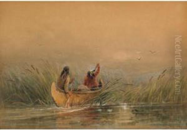 Indians In A Canoe - view 1