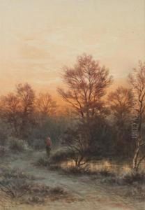 Landscape With Traveller On A Country Road by Frederick Arthur Verner