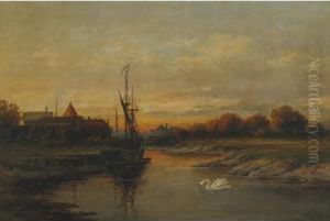 Sailing Vessel At Sunset