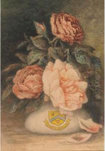 Roses In A Queens (sic) Jubilee Vase by Frederick Arthur Verner