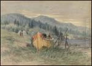 Indian And Canoe