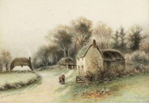 Villagers On A Country Road by Frederick Arthur Verner
