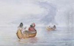 Ojibwa Crossing Lake Nipissing With Cargo Of Furs by Frederick Arthur Verner