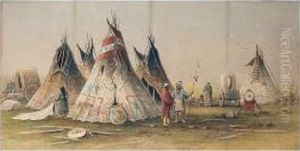 An Indian Encampment by Frederick Arthur Verner