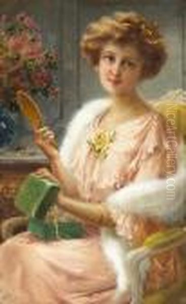 A Young Lady With A Mirror - view 1