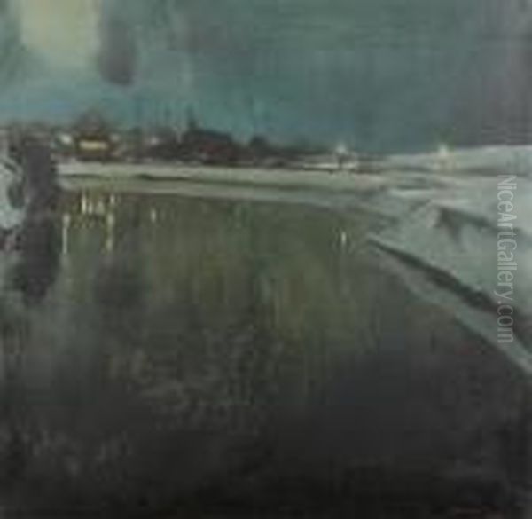 Evening View With Wagon And Tram Near The Water - view 1