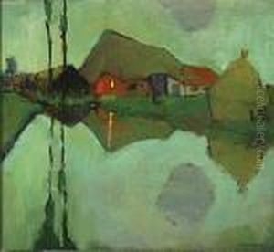 Hoeve Aan Het Water. by Oscar Verpoorten