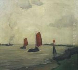Scheldegezicht Met Zeilbootjes. Scheldegezicht Met Zeilbootjes.