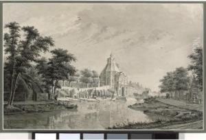 A View Of The Witte Vrowen Poort, Utrecht by Theodor (Dirk) Verrijk