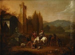 Rastande Sallskap by Hendrick Verschuring