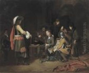 Soldiers Dividing Booty In A Guardroom Interior