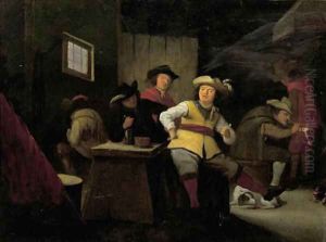 Officers smoking in a guardroom by Adriaen Lucasz. Fonteyn