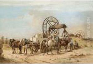 Horses At Work In A Quarry by Wouterus Verschuur