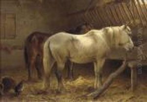 Horses In A Stable
