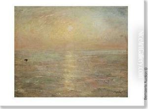 Marine Au Coucher De Soleil. by Theodoor Verstraete
