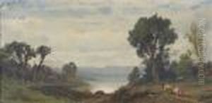 Uferpartie Mit Kuhherde by Achille Vertunni