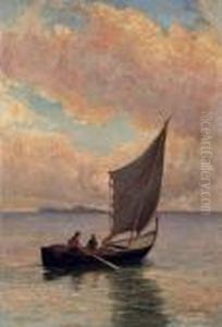 Pescatori Davanti A Capri by Achille Vertunni