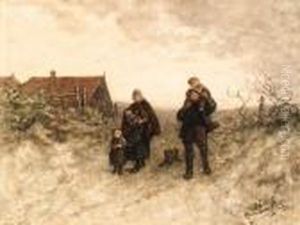 A Family Walk On A Country Path