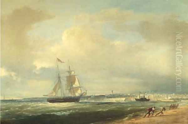 A two-master nearing Royan, Bay of Biscay, France - view 1