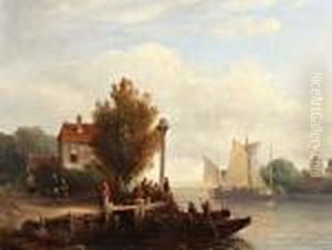 Figuren Op De Kade Bij Pontje