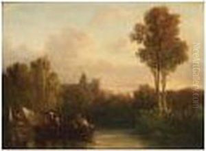 A Riverlandscape At Dusk
