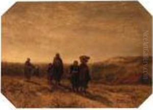 Returning From The Beach, Scheveningen by Salomon Leonardus Verveer
