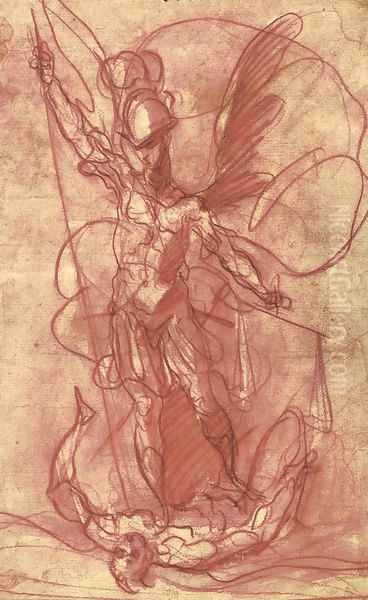 Saint Michael the Archangel vanquishing the Devil - view 1