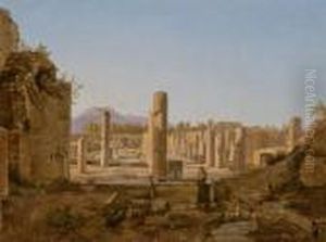 Couple De Bergers Avec Des Agneaux Devant Les Ruines Depompei