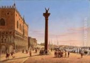 La Piazzetta Di San Marco Verso L""isola Di San Giorgio Maggiore by Frans Vervloet