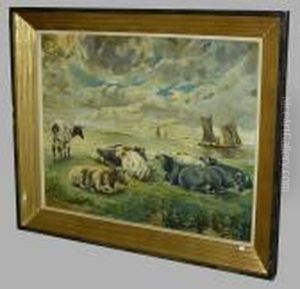 Vaches En Bord De Mer