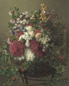 Summer flowers in a basket by Mark Fischer